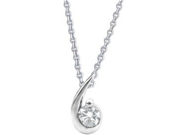 Collier pendentif oxyde(s) de zirconium Or Blanc 750 42cm