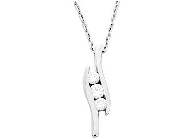 Collier oxyde(s) de zirconium Or Blanc 750 42cm