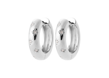 Créoles argent fantaisie Oxyde(s) de Zirconium diamètre 20mm