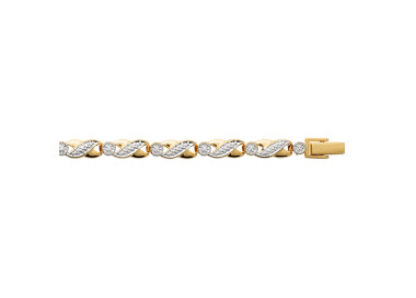 Bracelet plaqué Or 750 bicolore oxyde de zirconium