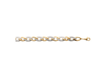 Bracelet plaqué Or 750 bicolore oxyde de zirconium