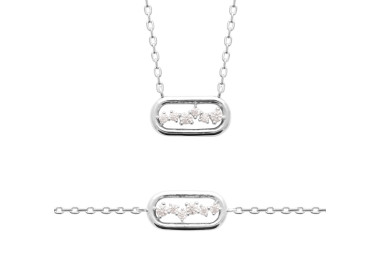 Collier argent 925 rhodié oxyde de zirconium