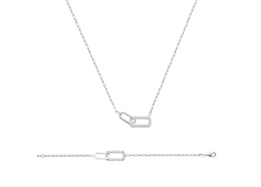 Collier argent 925 rhodié oxyde de zirconium