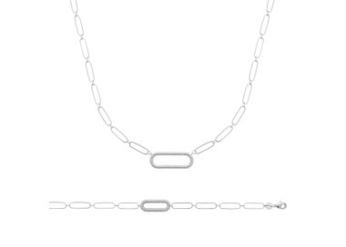 Collier argent 925 rhodié oxyde de zirconium