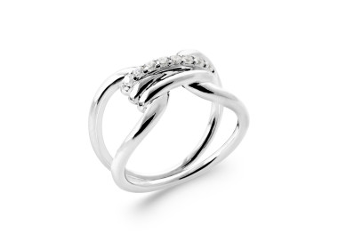 Bague argent 925 rhodié oxyde de zirconium