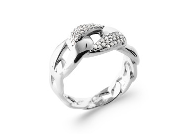 Bague argent 925 rhodié oxyde de zirconium