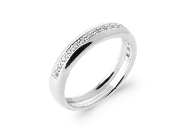 Bague argent 925 rhodié oxyde de zirconium