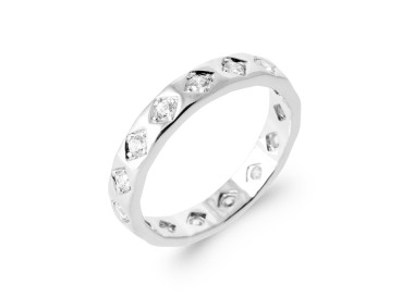 Bague argent 925 rhodié oxyde de zirconium