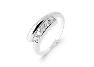 Bague argent 925 rhodié oxyde de zirconium