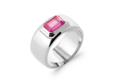 Bague argent 925 rhodié pierre(s) synthétique(s)