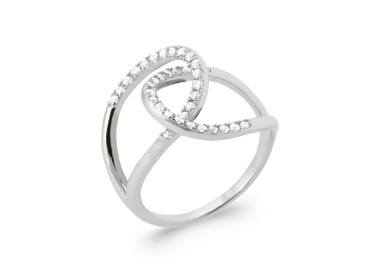 Bague argent 925 rhodié oxyde de zirconium