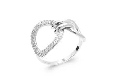 Bague argent 925 rhodié oxyde de zirconium