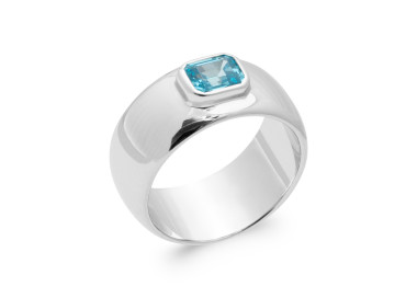 Bague argent 925 rhodié oxyde de zirconium