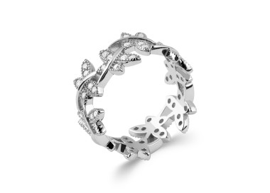 Bague argent 925 rhodié oxyde de zirconium