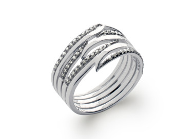 Bague argent 925 rhodié oxyde de zirconium