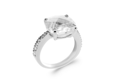 Bague argent 925 rhodié oxyde de zirconium