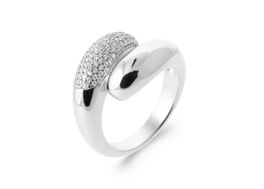 Bague argent 925 rhodié oxyde(s) de zirconium 