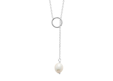 Collier argent 925 rhodié perle de culture