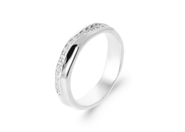 Bague argent 925 rhodié oxyde(s) de zirconium 