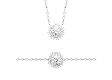 Collier argent 925 rhodié oxyde(s) de zirconium 