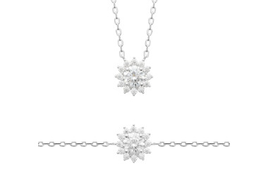 Collier argent 925 rhodié oxyde(s) de zirconium 