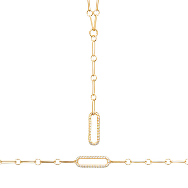 Collier plaqué Or 750 oxyde(s) de zirconium 