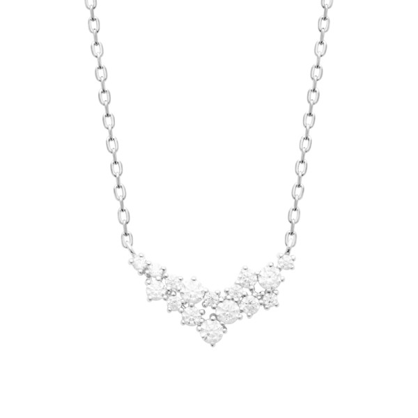 Collier argent 925 rhodié oxyde(s) de zirconium 