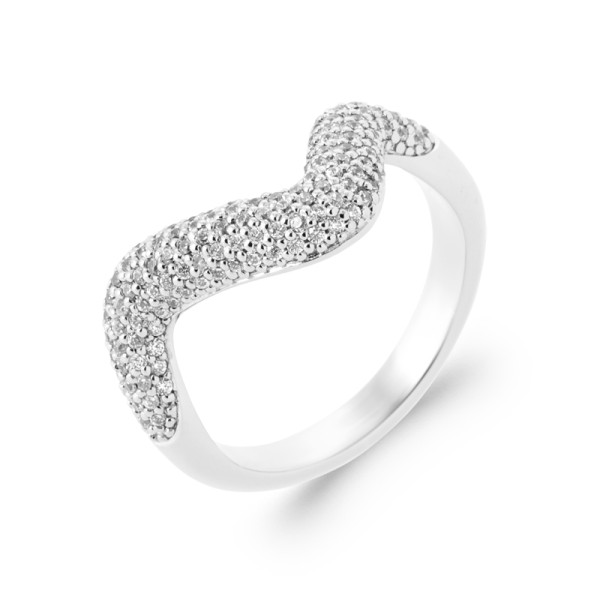 Bague Argent 925 rhodié oxydes de zirconium