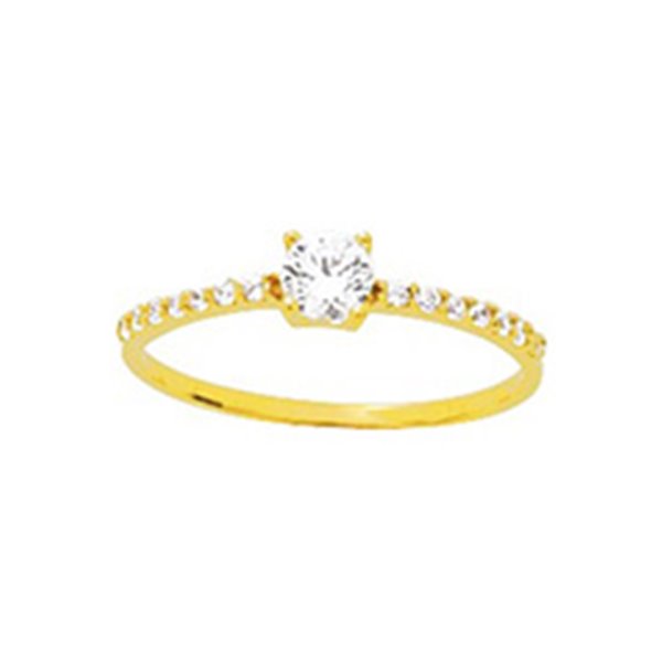 Bague oxyde(s) de zirconium Or Jaune 750