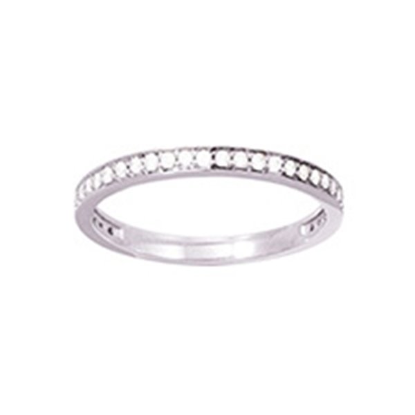 Bague oxyde(s) de zirconium Or Blanc 750