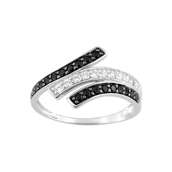 Bague oxyde(s) de zirconium noir .bl Or Blanc 375