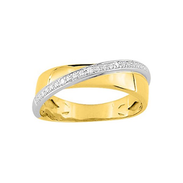 Bague diamant 0.02ct Or Jaune et blanc Or 750