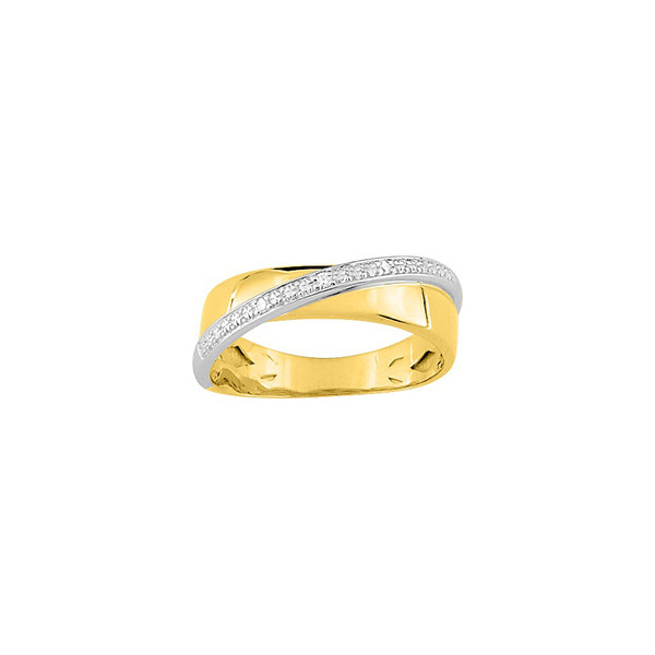 Bague diamant 0.02ct Or Jaune et blanc Or 750