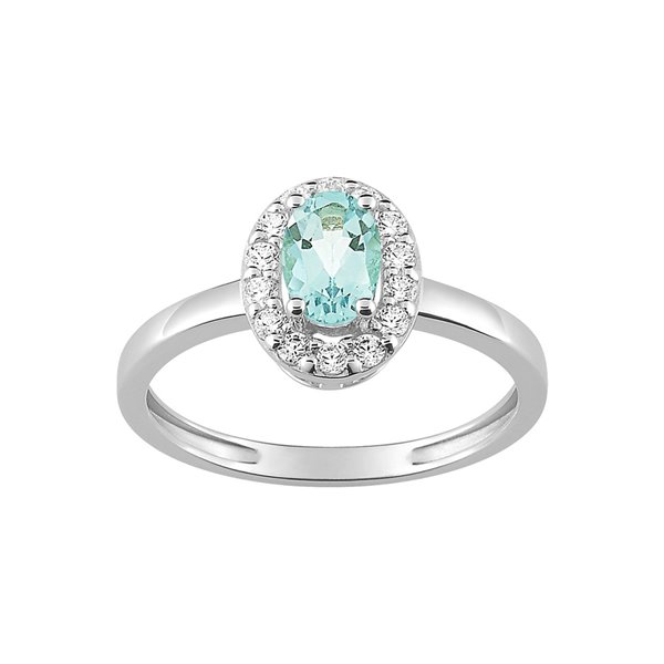 Bague aigue-marine Or Blanc 750