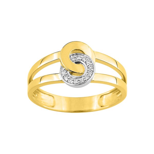 Bague oxyde(s) de zirconium Or Jaune 750 rhodiée