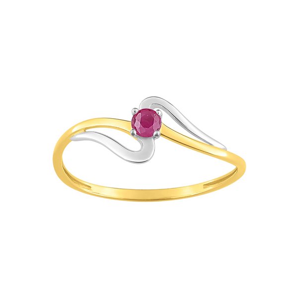 Bague rubis Or Jaune 750 rhodiée