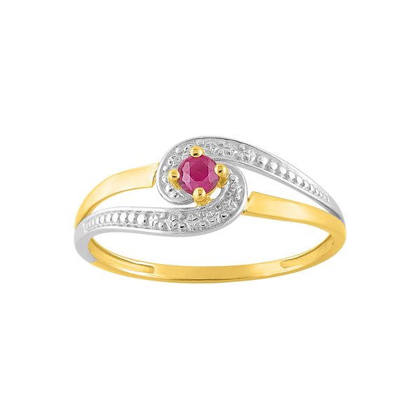 Bague rubis Or Jaune 750 rhodiée