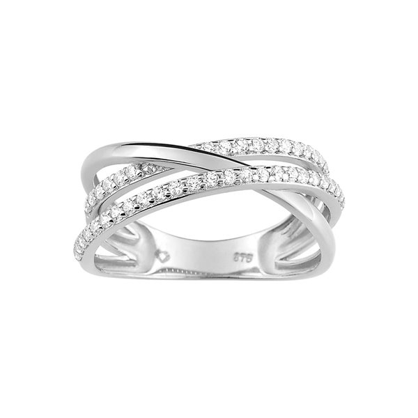 Bague oxyde(s) de zirconium Or Blanc 750