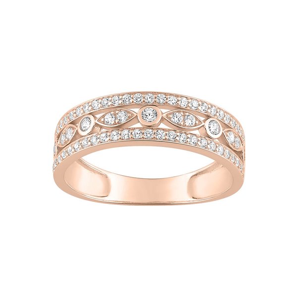 Bague oxyde(s) de zirconium Or Rose 750