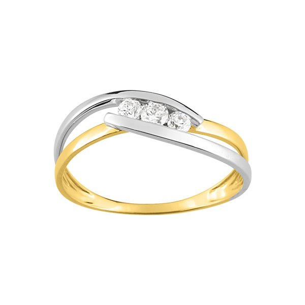 Bague oxyde(s) de zirconium Or Jaune et blanc Or 750