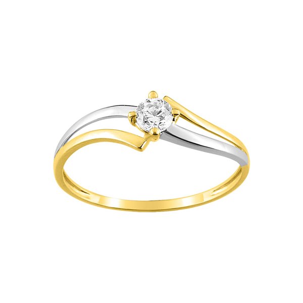 Bague oxyde(s) de zirconium Or Jaune 750 rhodiée