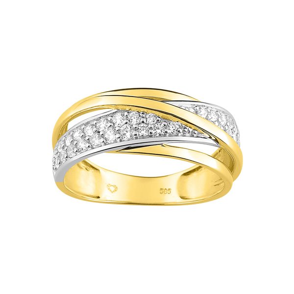 Bague oxyde(s) de zirconium Or Jaune 750 rhodiée