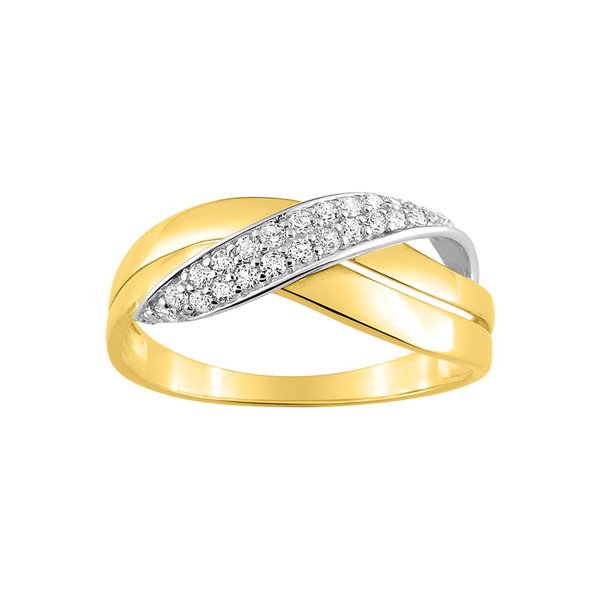 Bague oxyde(s) de zirconium Or Jaune 750 rhodiée