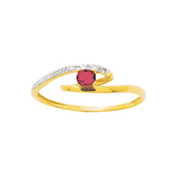 Bague diamant rubis Or Jaune 750 rhodiée