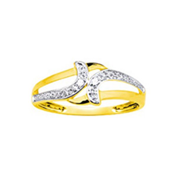 Bague diamant 0.01ct Or Jaune 750 rhodiée