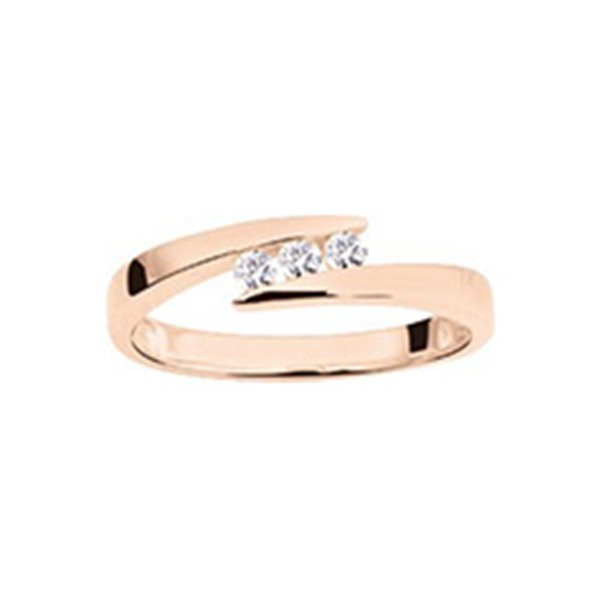 Bague diamant 0.12ct Or Rose 750