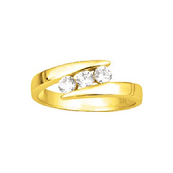 Bague trilogie oxyde(s) de zirconium Or Jaune 750