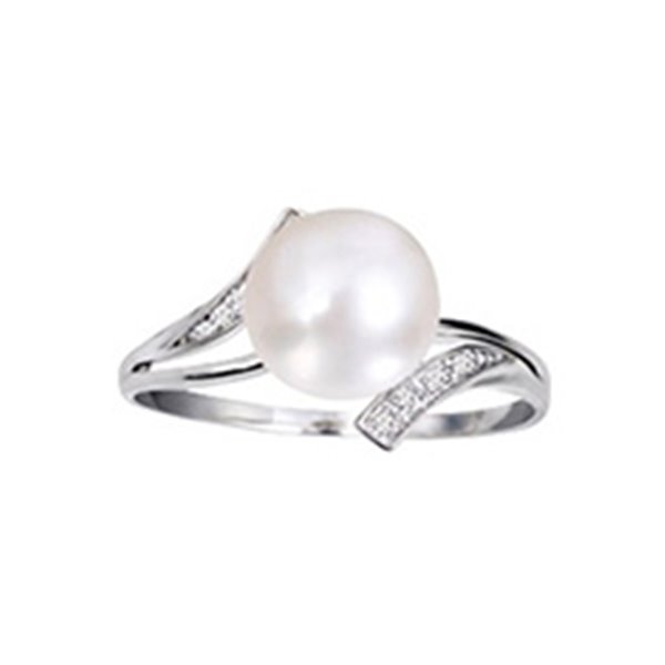 Bague perle de culture d'eau douce Or Blanc 750