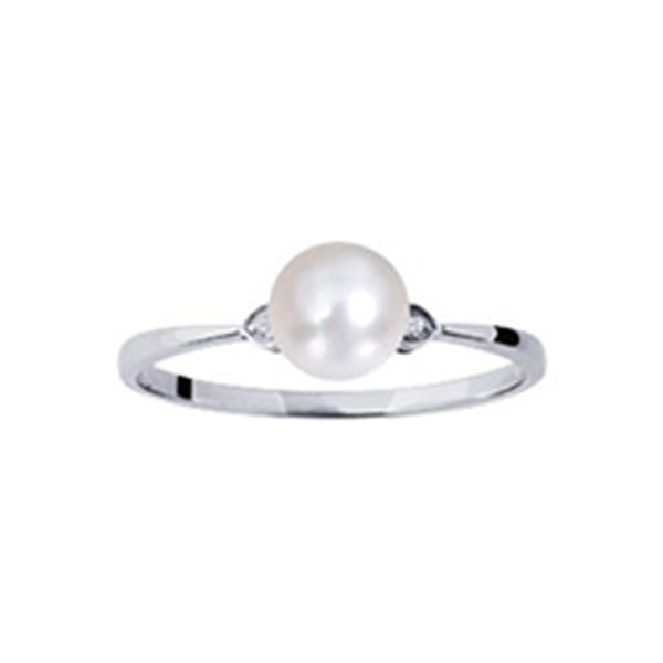 Bague perle de culture d'eau douce Or Blanc 750