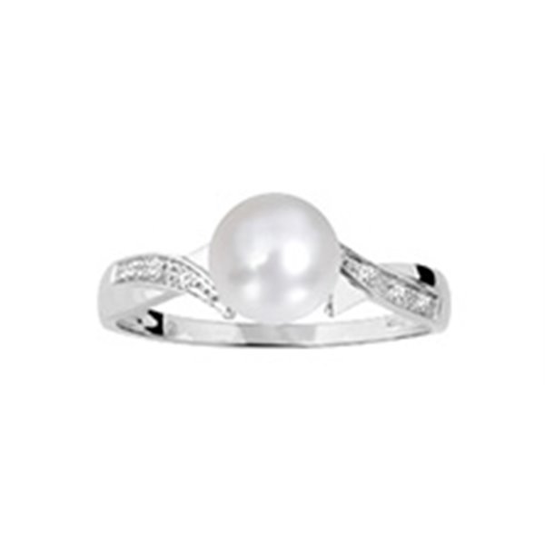 Bague perle de culture d'eau douce Or Blanc 750